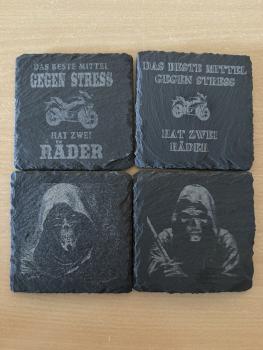 Preview: Schieferuntersetzer - rund oder eckig