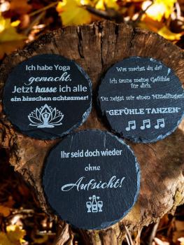 Preview: Schieferuntersetzer - rund oder eckig