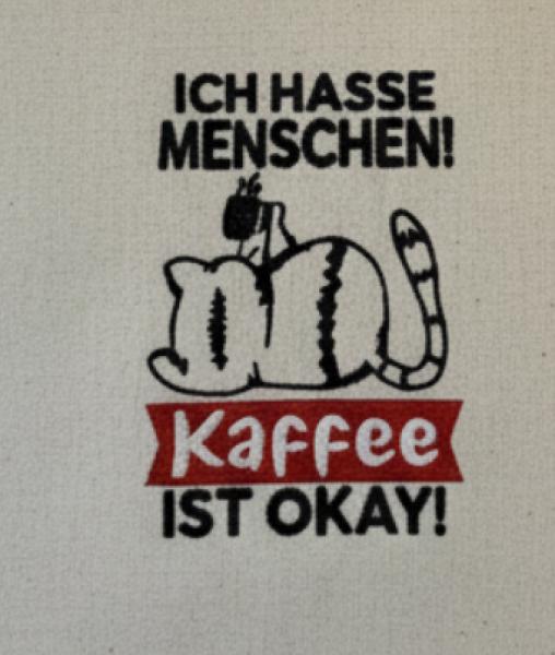 Bestickte Baumwolltasche - Ich hasse Menschen