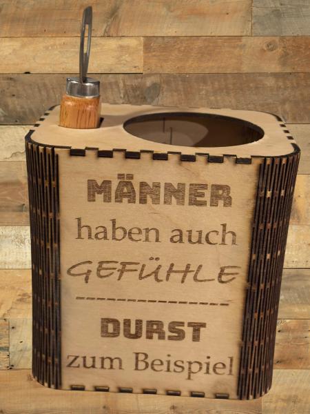 Flaschenhalter mit Flaschenöffner