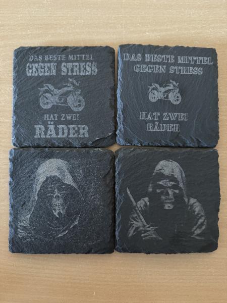 Schieferuntersetzer - rund oder eckig