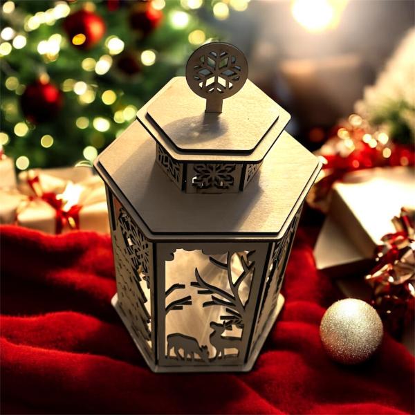 Weihnachtslaterne aus Holz